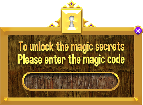 To unlock the magic secrets please enter the magic code